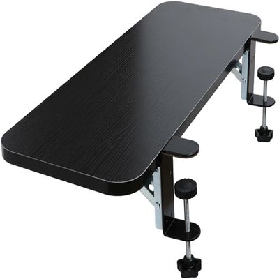 65–80 cm Extra-Wide Wooden Keyboard Tray, 90° Folding, Clamp-On Desk Mount