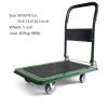 Steel Platform Cart with Folding Handle, Swivel Wheels, 880 lb Capacity, Green, 6 in view 3