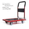 Steel Platform Cart with Folding Handle, Swivel Wheels, 880 lb Capacity, Green, 6 in view 4