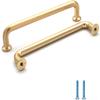 SYZOW 6-Pack Cabinet Handles, Brushed Brass, 96 mm Hole Spacing view 1