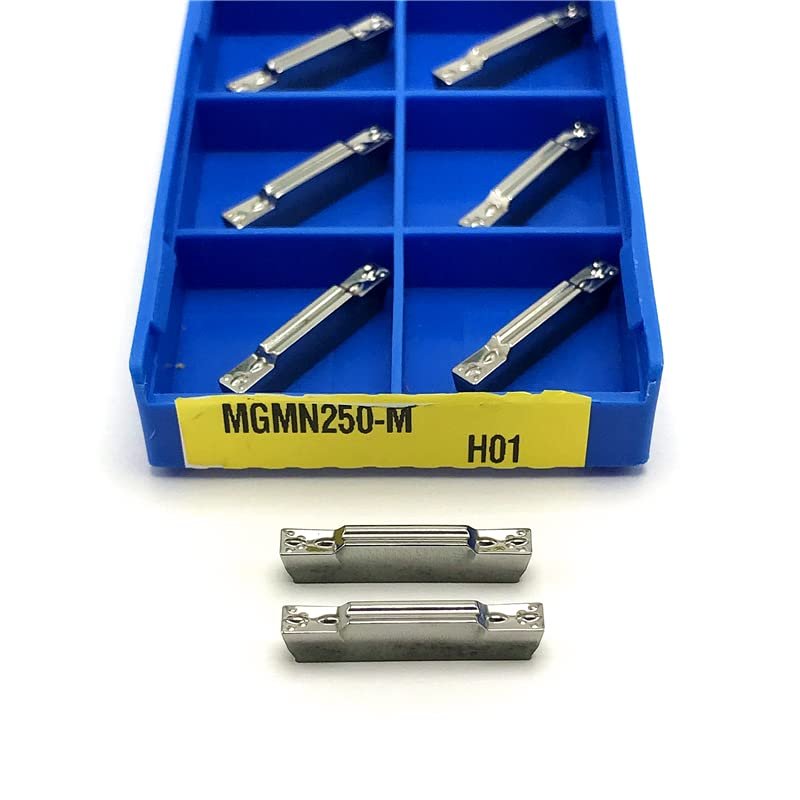 10-Piece MGMN250-M H01 Aluminum Grooving Carbide Inserts for MGEHR Turning Tool Holders (MGMN150-G H01)
