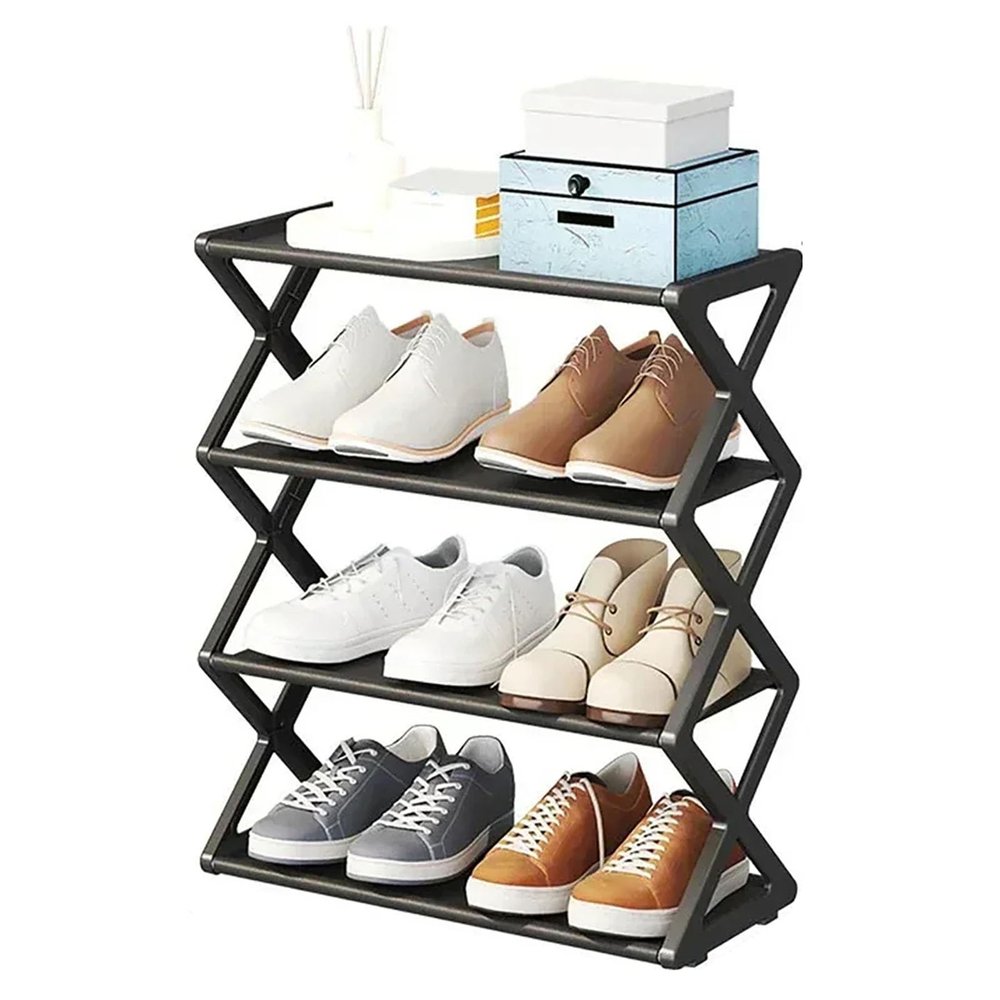 PLABNK Small Foldable Shoe Cabinet, 5-Tier, Dust- and Water-Resistant, 42 x 18.5 x 49.5 cm