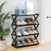 PLABNK Small Foldable Shoe Cabinet, 5-Tier, Dust- and Water-Resistant, 42 x 18.5 x 49.5 cm view 3