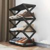 PLABNK Small Foldable Shoe Cabinet, 5-Tier, Dust- and Water-Resistant, 42 x 18.5 x 49.5 cm view 4