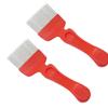 Bee Uncapping Fork, Stainless Steel, 21 Tines, Straight Beekeeping Tool, Red, 2 Pieces view 1