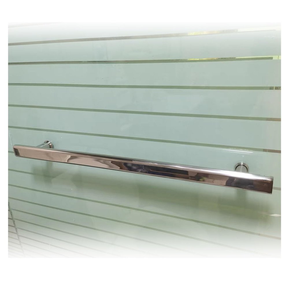 Stainless Steel Shower Door Handle, 300 mm Center-to-Center, Silver