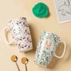 Large Cat Coffee Mug with Lid, 600 ml Ceramic Cup view 3