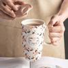 Large Cat Coffee Mug with Lid, 600 ml Ceramic Cup view 4