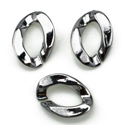 100 ABS Acrylic Open Connector Rings, 17 x 23 mm