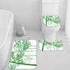 RLYXGS 3-Piece Bamboo Bathroom Mat Set, Green, Non-Slip, Absorbent view 1