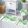 RLYXGS 3-Piece Bamboo Bathroom Mat Set, Green, Non-Slip, Absorbent view 2