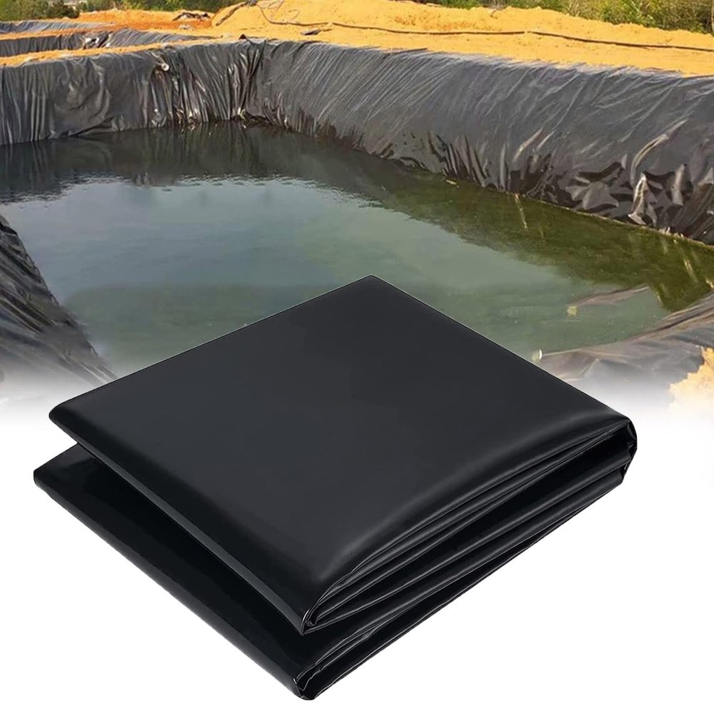 Xnyaizy HDPE Garden Pond Liner, Black, 3 x 8 m (9.8 x 26.2 ft)