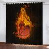 MEVASA Basketball Curtains for Boys' and Girls' Teen Rooms, 3D Burning Basketball Blackout Curtains, 220 x 215 cm W x H view 1
