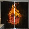 MEVASA Basketball Curtains for Boys' and Girls' Teen Rooms, 3D Burning Basketball Blackout Curtains, 220 x 215 cm W x H view 2