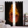 MEVASA Basketball Curtains for Boys' and Girls' Teen Rooms, 3D Burning Basketball Blackout Curtains, 220 x 215 cm W x H view 3