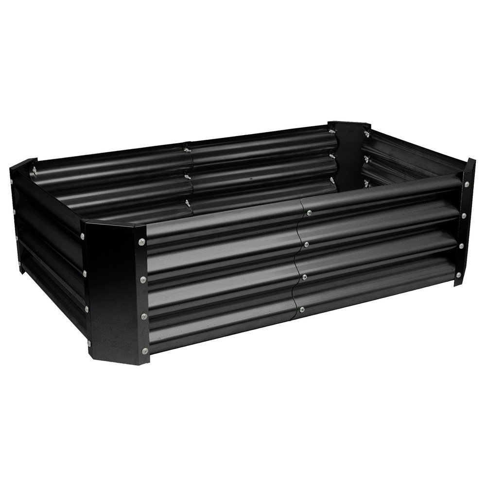 Harbour Housewares 1x Anthracite 120 x 60 cm Rectangular Galvanized Steel Raised Garden Bed