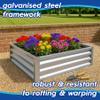 Harbour Housewares 1x Anthracite 120 x 60 cm Rectangular Galvanized Steel Raised Garden Bed view 2