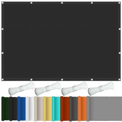 Square Sun Shade Sail 6 x 6.5 m, Black, Waterproof, UV Protection, with Eyelets and Ropes