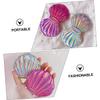 MAGICLULU 6-Piece Shell-Embossed Round Travel Makeup Mirrors with Folding Case view 2