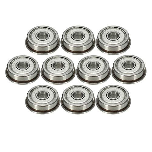 10-Piece F625ZZ 5 × 16 × 5 mm Flange Ball Bearings