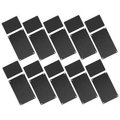 HOODANCOS 20-Piece Black Aluminum Blank Name Badge Plates with Smooth, Durable Surface