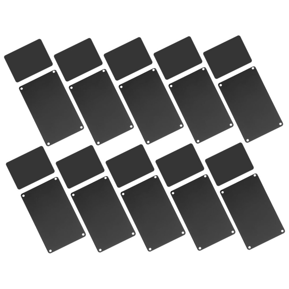 HOODANCOS 20-Piece Black Aluminum Blank Name Badge Plates with Smooth, Durable Surface