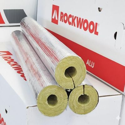 Original ROCKWOOL 800 Aluminum-Laminated Stone Wool Pipe Insulation 18x20 – 21 m, 1/2 Carton