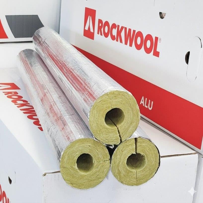 Original ROCKWOOL 800 Aluminum-Laminated Stone Wool Pipe Insulation 18x20 – 21 m, 1/2 Carton