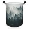Naqiuli Misty Foggy Mountain Foldable Waterproof Laundry Hamper, 44 x 41 cm view 1