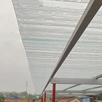 Clear Corrugated Roofing Panels, 2 mm FRP Daylight Sheets, Weatherproof/UV-Resistant, 0.9 x 1.2 m, 4-Pack