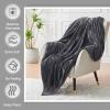 Hixingo Solid Color Plush Microfiber Fleece Blanket, Soft Sofa Throw, Green, 200 x 230 cm view 2