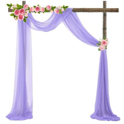 ROCKPOEM Chiffon Wedding Arch Curtain, 70 x 550 cm