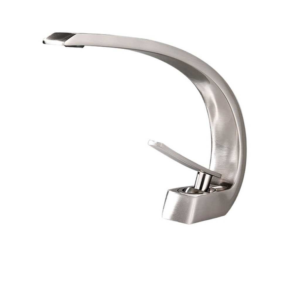 Matte Black Bathroom Sink Faucet, Brass Mixer Faucet, Brushed Nickel