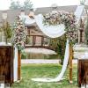 Wedding Arch Draping Fabric, White Chiffon, 75 x 600 cm, 1 Pc view 3