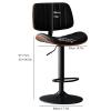 Leomix Set of 2 Swivel Walnut Wood Bar Stools with Backrests and Footrests, Adjustable Height, 136 kg Capacity view 2