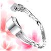 HOMSFOU 2-Piece Stainless Steel Rhinestone Link Band for Smartwatch, Silver and Rose, for Alta and Alta HR view 2