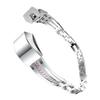 HOMSFOU 2-Piece Stainless Steel Rhinestone Link Band for Smartwatch, Silver and Rose, for Alta and Alta HR view 3