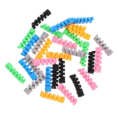 HOMSFOU Flexible Silicone Cable Protectors, Anti-Kink, for Charging Cables, 30 Pack