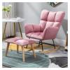 YXCUIDP HBSSP Velvet Rocking Chair with Ottoman, Pink view 1