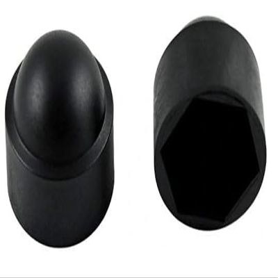 Hexagonal Protective Caps for M36 Bolts, 55 mm Wrench Size, Black PE Plastic