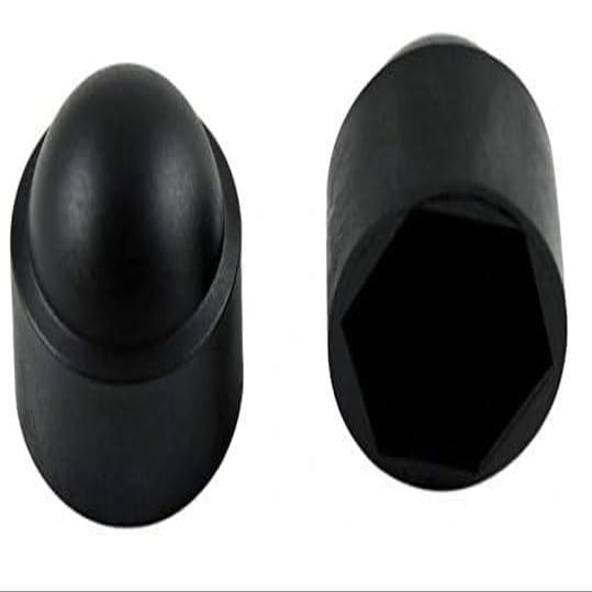 Hexagonal Protective Caps for M36 Bolts, 55 mm Wrench Size, Black PE Plastic