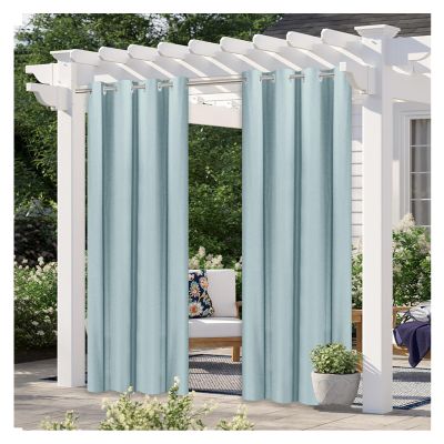 Waterproof Outdoor Curtains, 2-Piece Set, W500 × H213 cm, Linen-Look Privacy and Sun Protection