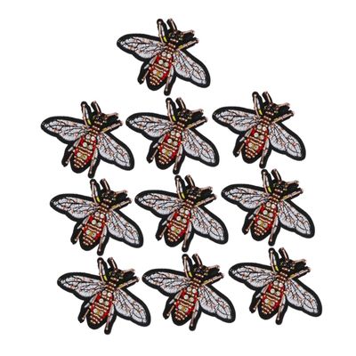 DIY Bead-Embroidered Bee Patches, 10 Pieces