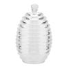 Qcwwy Honey Storage Dispenser Jar, 256 mL, Transparent Beehive-Shaped Honey Jar with Drip Stick view 1