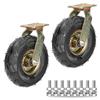 Heavy-Duty Replacement Rubber Casters, 200/250 mm Wheels, 2-Pack view 1