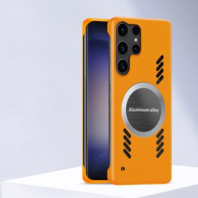 Heat-Dissipating Cooling Magnetic Phone Case for Samsung S24, S23 Ultra, S22 Plus, S21, S20 FE, Slim Frameless Cover, Orange, for Samsung S20