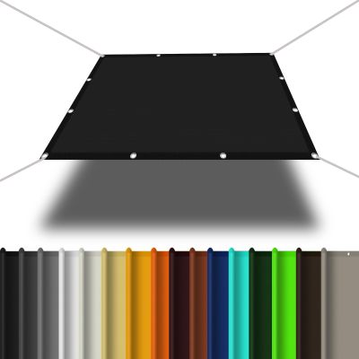 Balcony Privacy Screen Shade Sail 4 x 10 m, UV Protection, Weather- and Tear-Resistant, Black