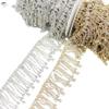 1 Yard Gold Crystal-Style Handmade Rhinestone Fringe Trim view 3