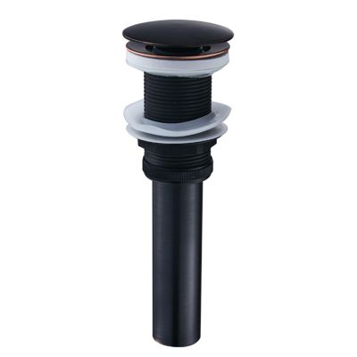 Black Retro Brass Sink Drain Assembly Without Overflow, 1 1/4-Inch Push-Down