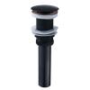 Black Retro Brass Sink Drain Assembly Without Overflow, 1 1/4-Inch Push-Down view 1